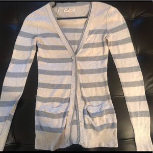 Aeropostale Striped Button Up Cardigan